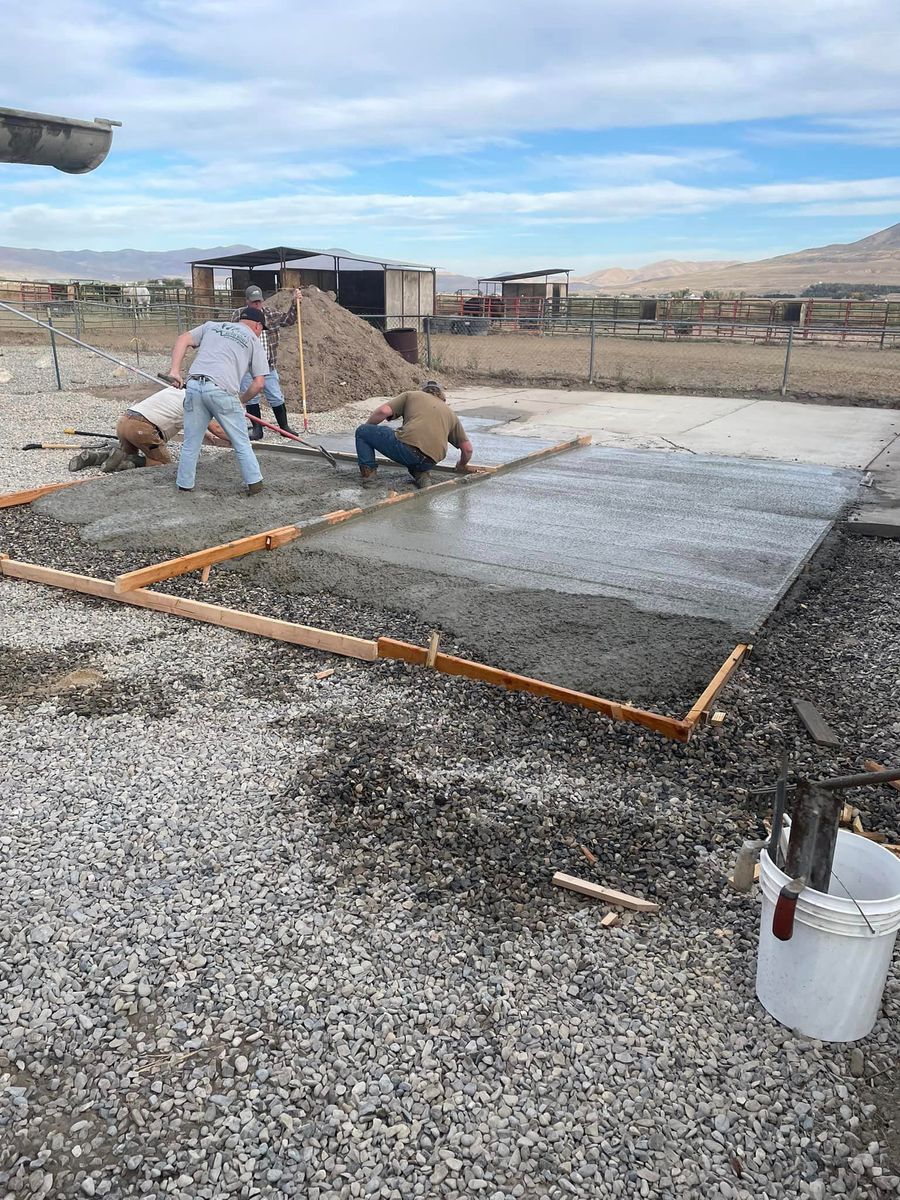 Fresh Concrete mixed and poured on site for Ward Mobile Pour Concrete in Tremonton, UT