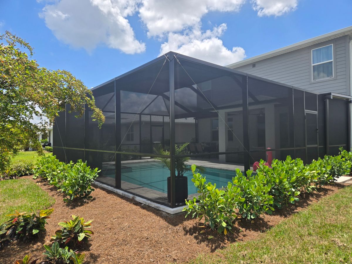 New Pool Cage Construction for Advanced Screen Services LLC in Punta Gorda, FL