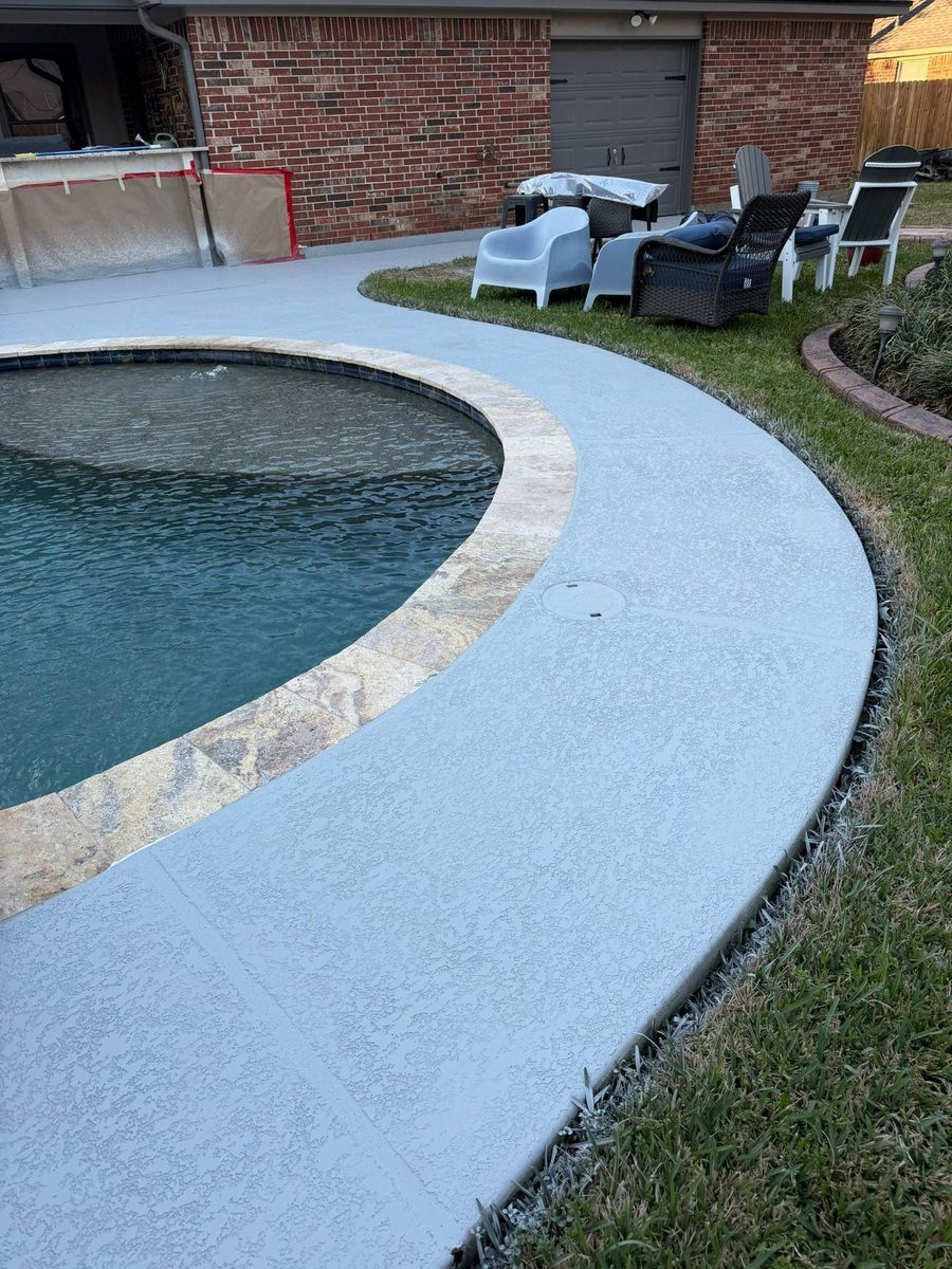 Pool & Patio Restoration for Texas Curb N Borders in Houston, TX