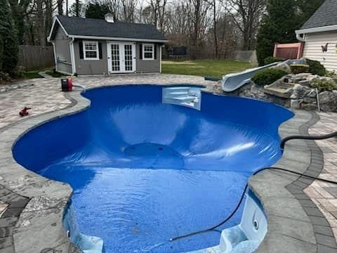 Pool liner installation for GEM Pool Service in Long Island, NY