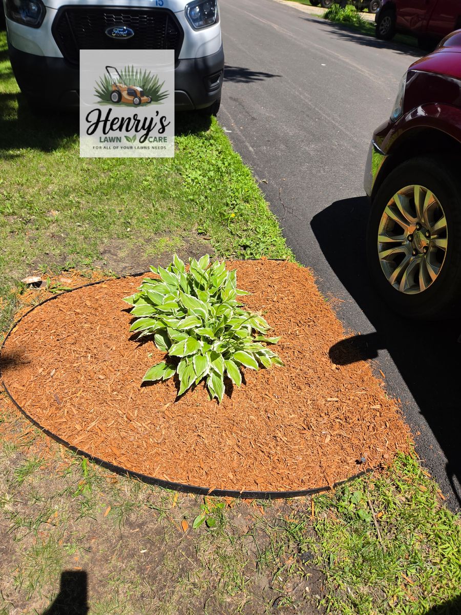 Mulch Installation for Henry's Lawn Care in Rockford, IL