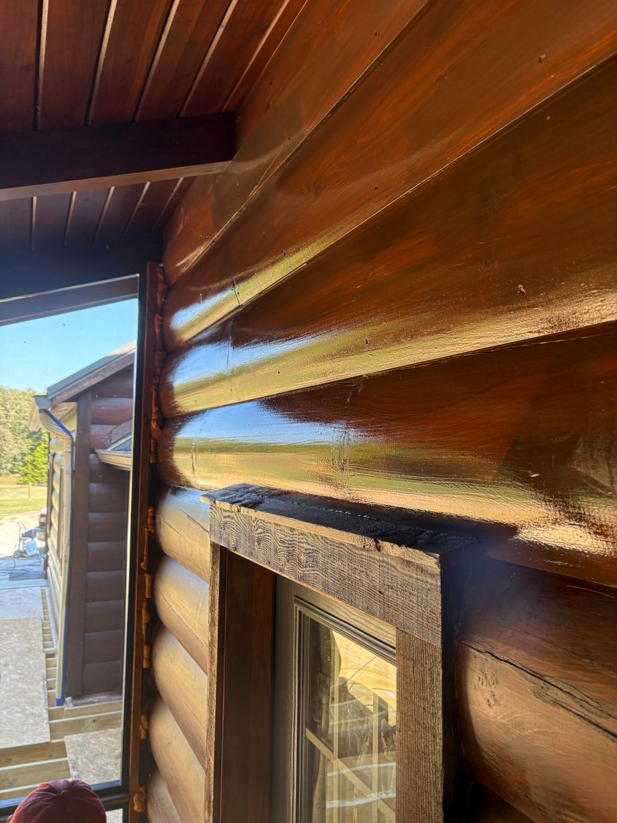 Log Home Staining for NXT Generation Painting in Cookeville, TN