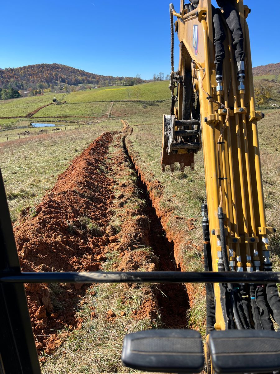 Livestock Water Systems / Exterior waterline installation for Deer Run Property Services in Rocky Gap, VA