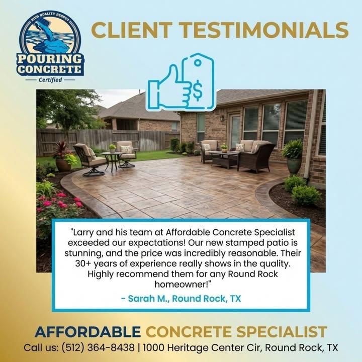 Stamped Concrete for Affordable Concrete Specialist in Round Rock, TX