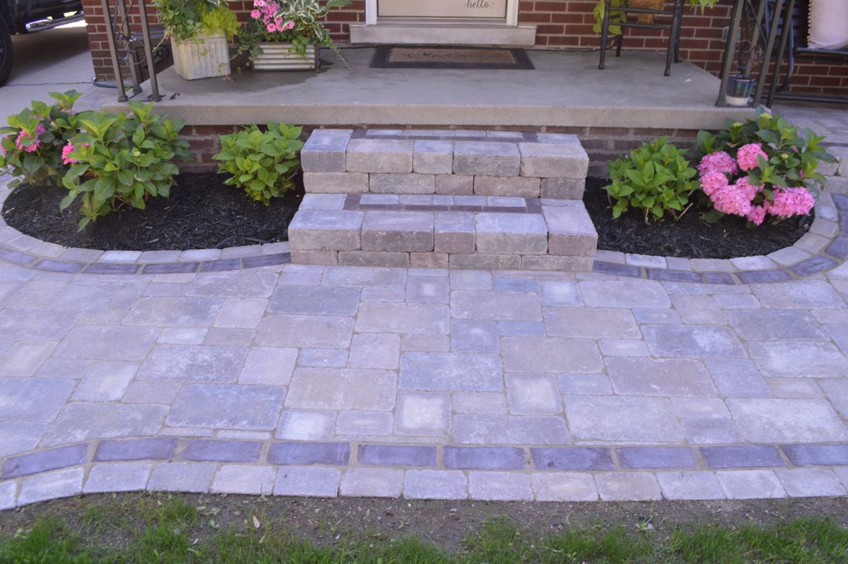 Paver Porch & Step Installation for Humphries Hardscape - Pavers and Landscaping in Wyandotte, MI