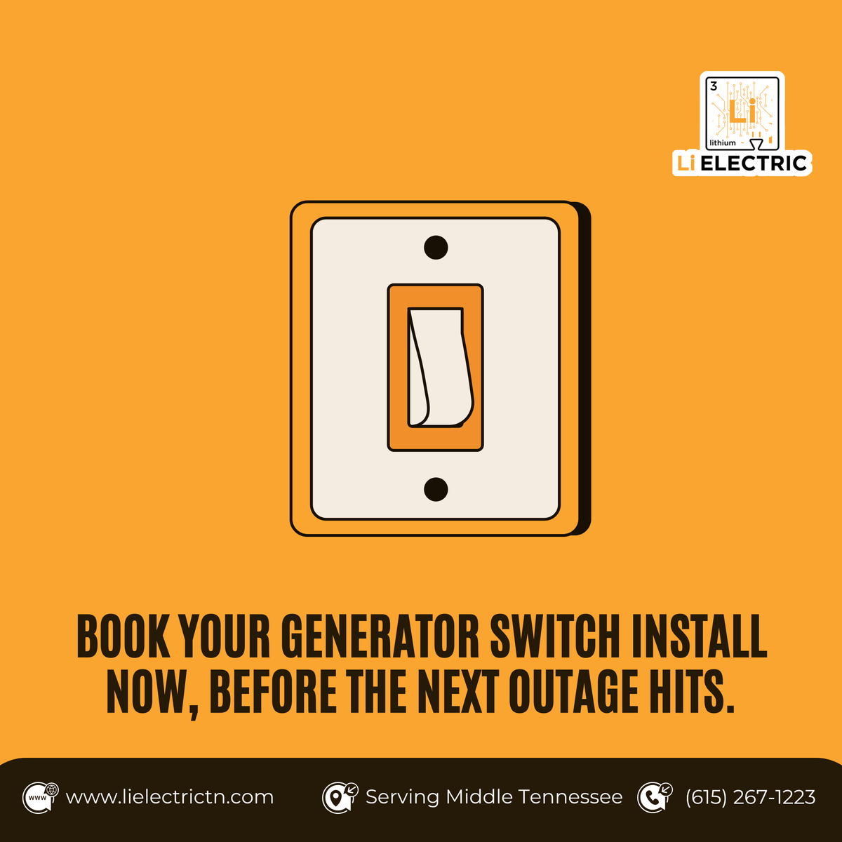 Automatic Standby Generators for Li Electric of TN in Columbia, TN