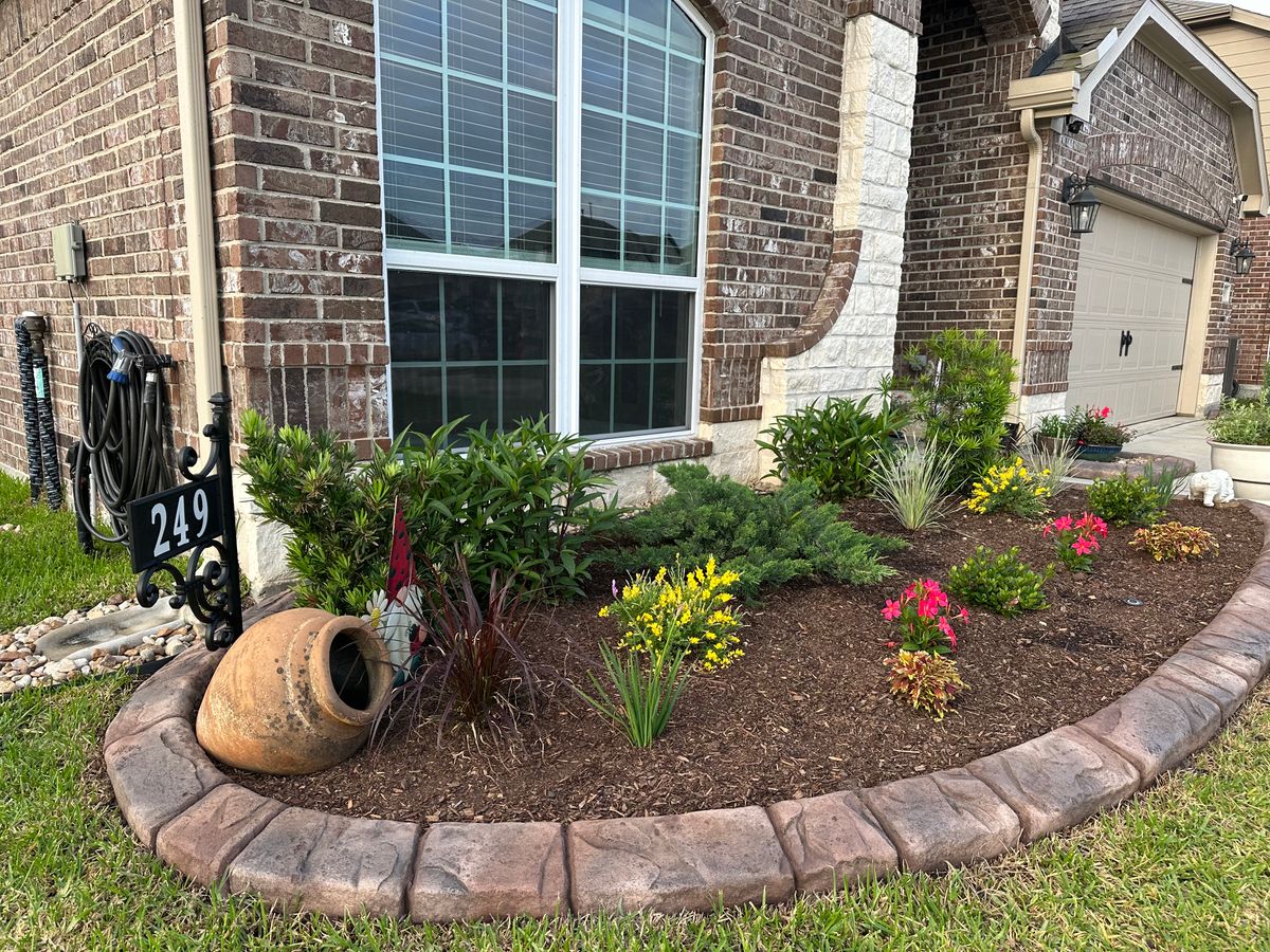 Custom Carved Concrete for Texas Curb N Borders in Houston, TX
