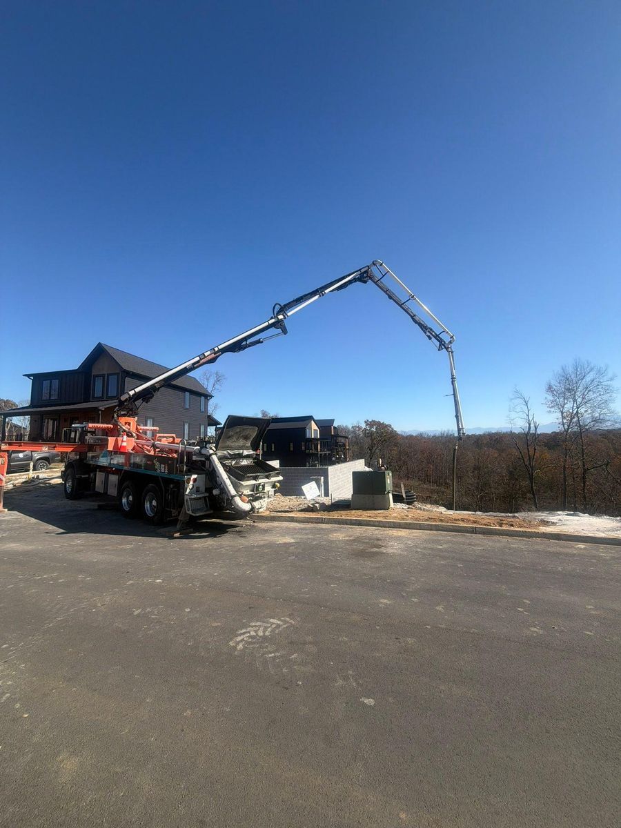 Boom Pumping for Williams Concrete Pumping in Knoxville, Tennessee
