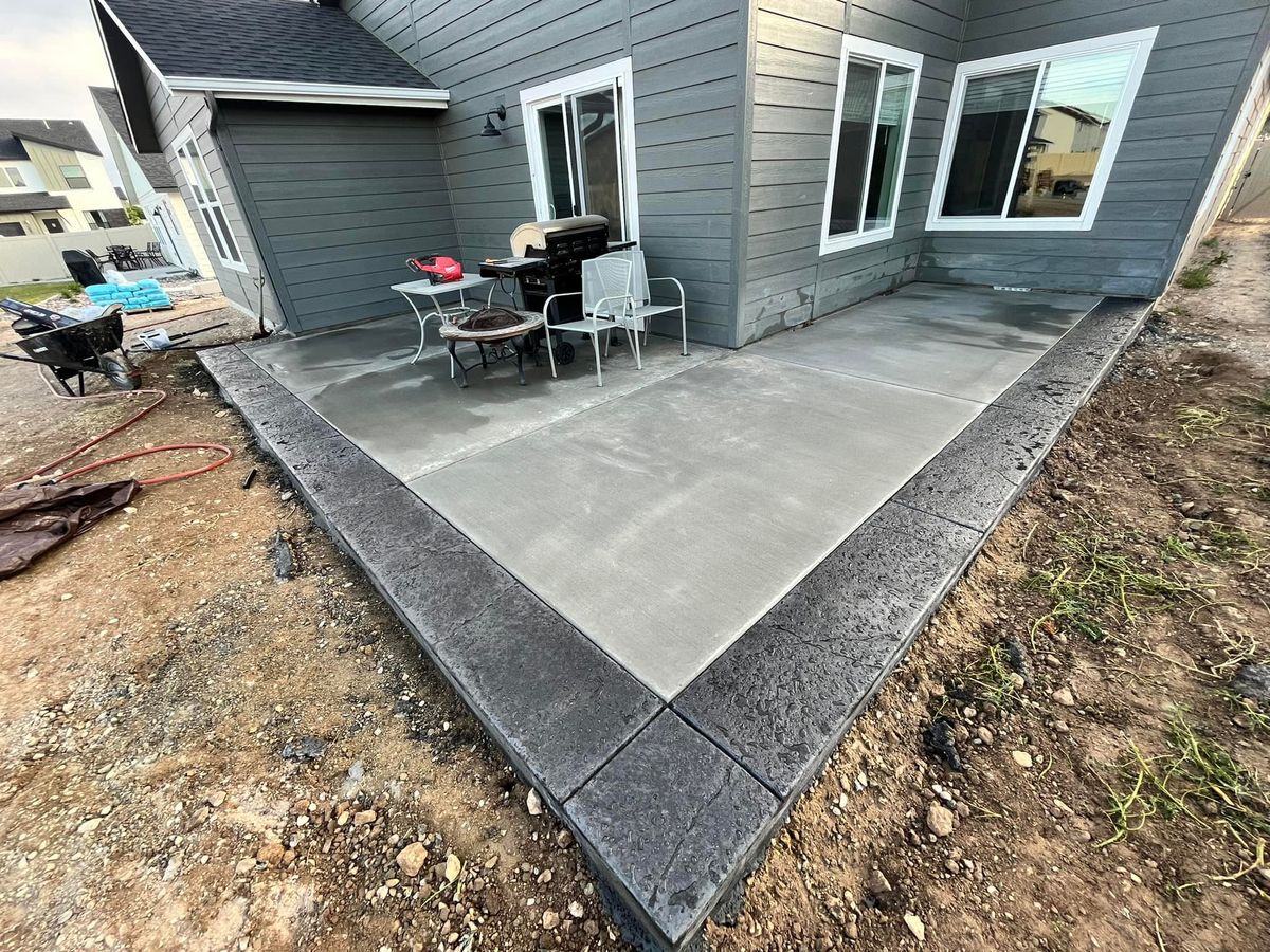 Stamped Concrete Installation for AMF Concrete Construction in Boise, ID
