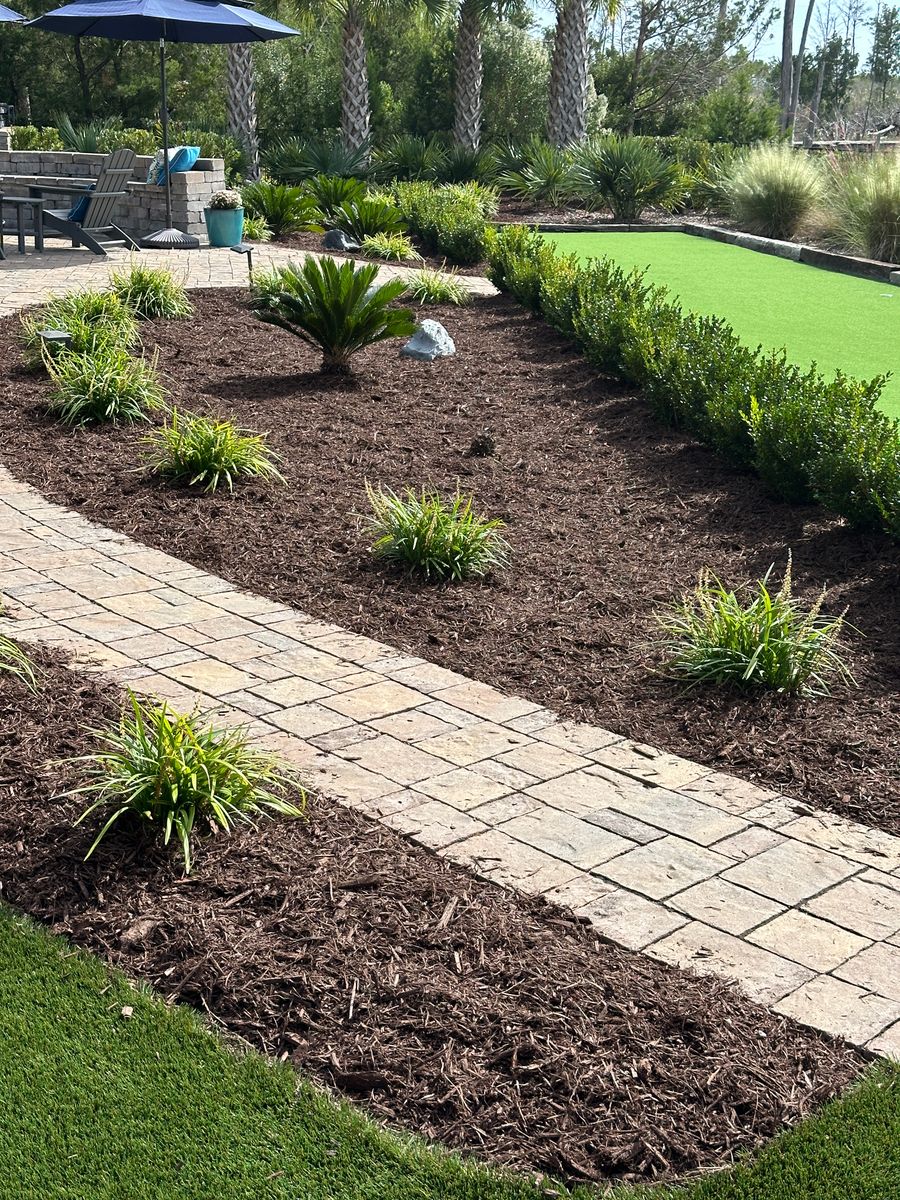 Mulch Installation for Nature Tones Landscaping & Hardscaping in Hampstead, NC