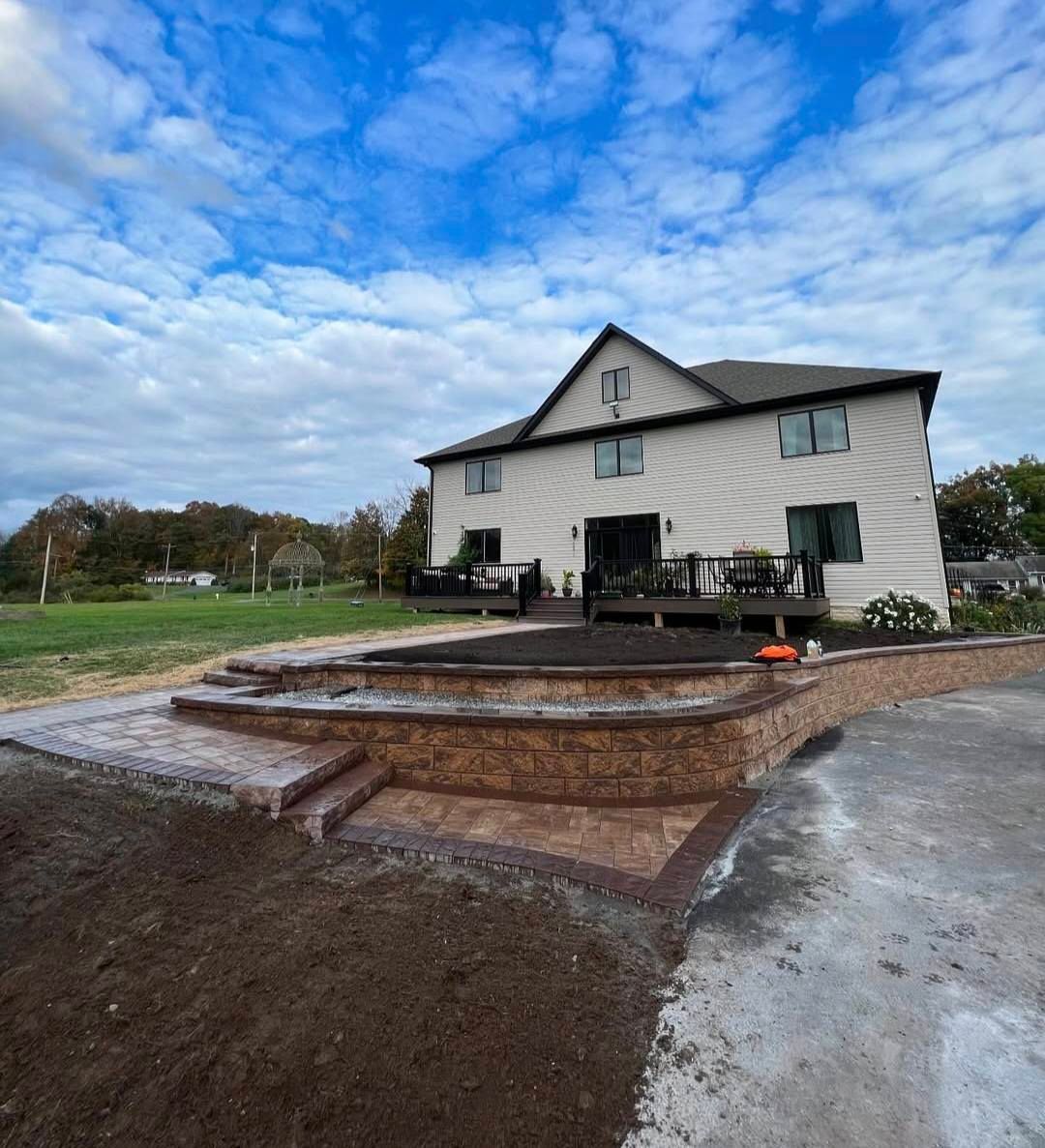 Retaining Wall Construction for Disessa in Wantage, NJ