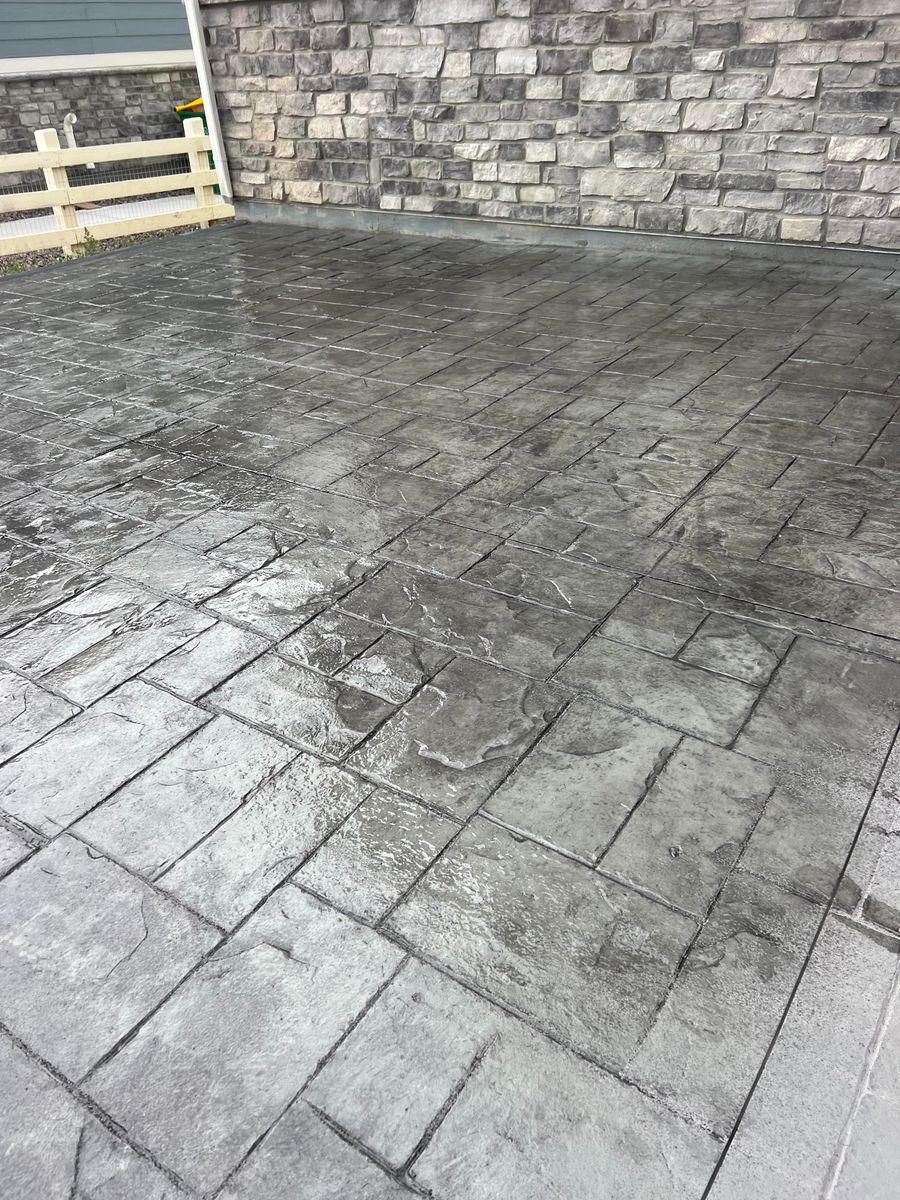 Stamped Concrete Installation for Burt Concrete Solutions in Raleigh, NC