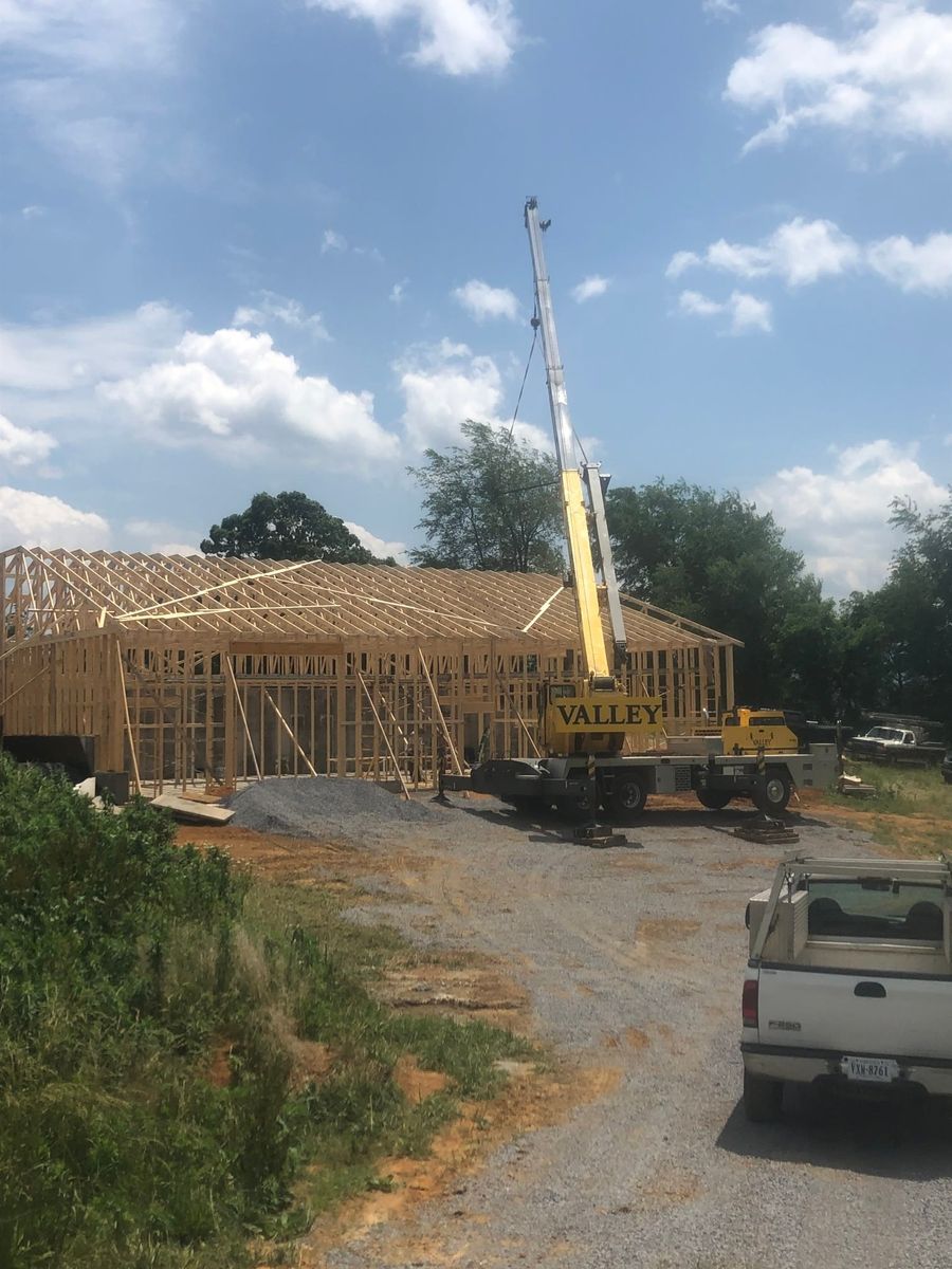 Framing for Rockbridge Home and Barns in Rockbridge County, VA