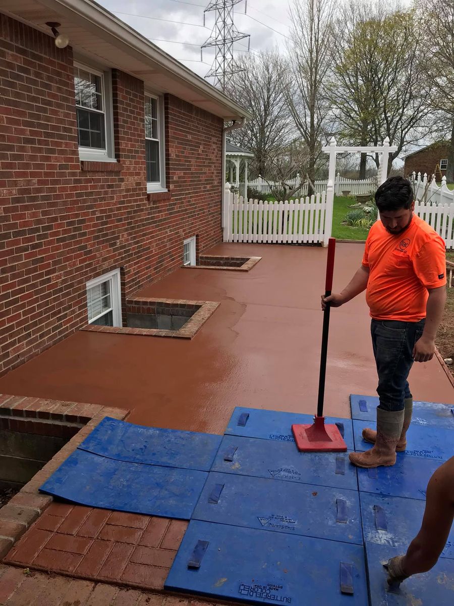 Stamped Concrete Installation for Tac Concrete in Shelbyville, TN