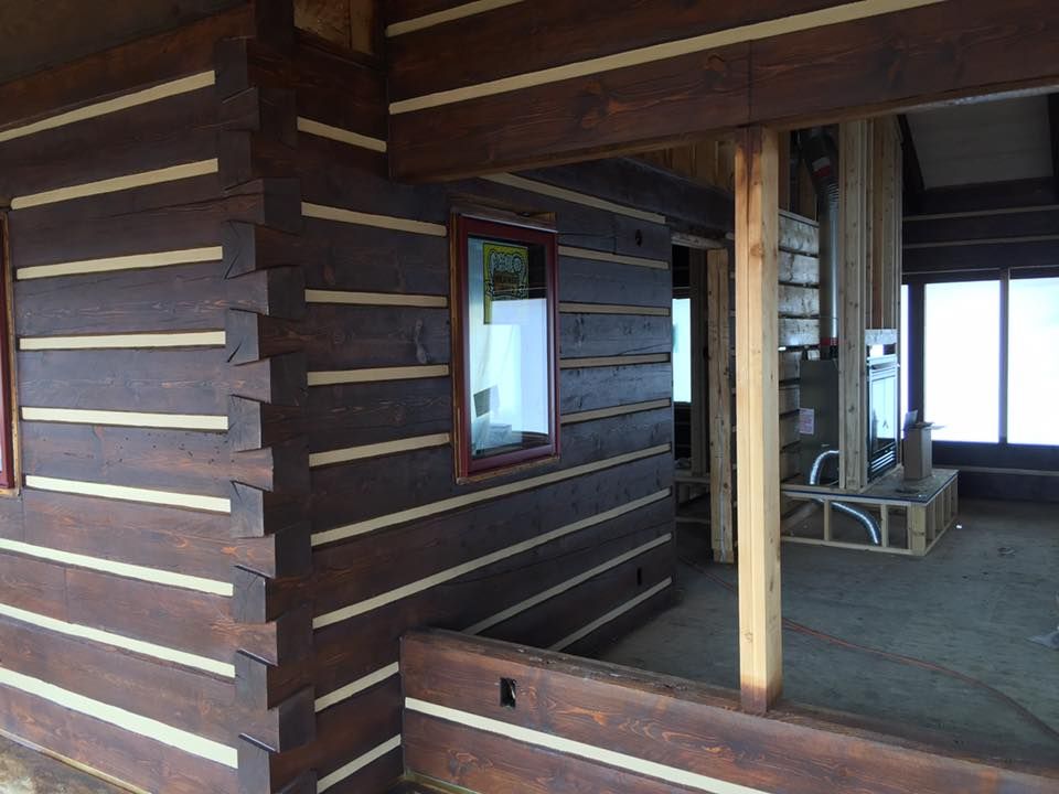 Log Home Chinking for True Blue Logworks LLC in Corvallis, MT