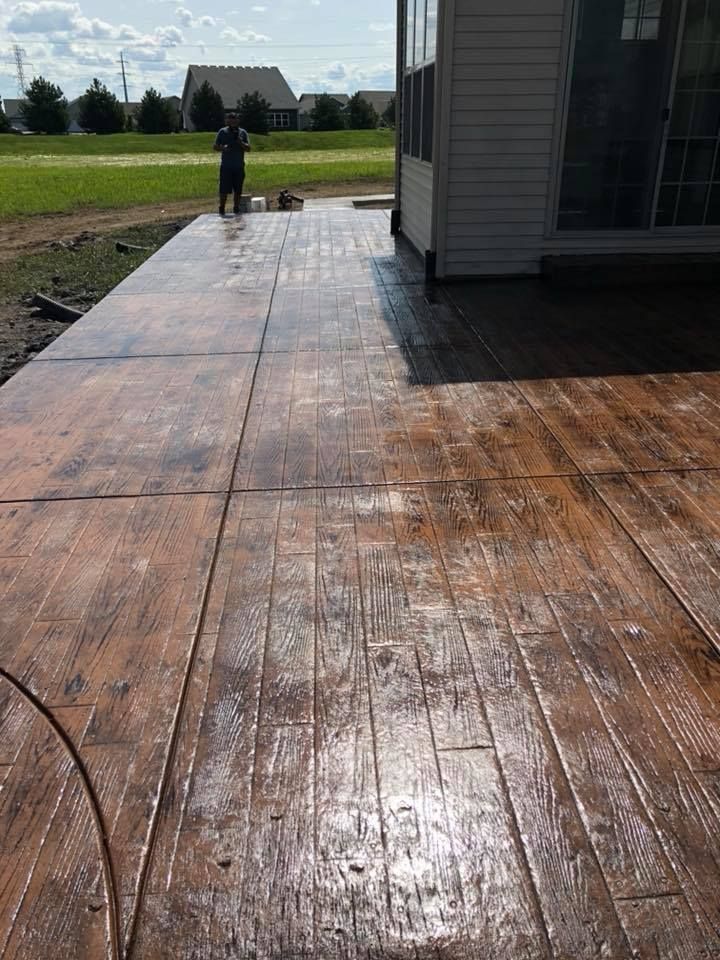 Stamped Concrete Installation for Fuentes Concrete Construction in Hammond, IN