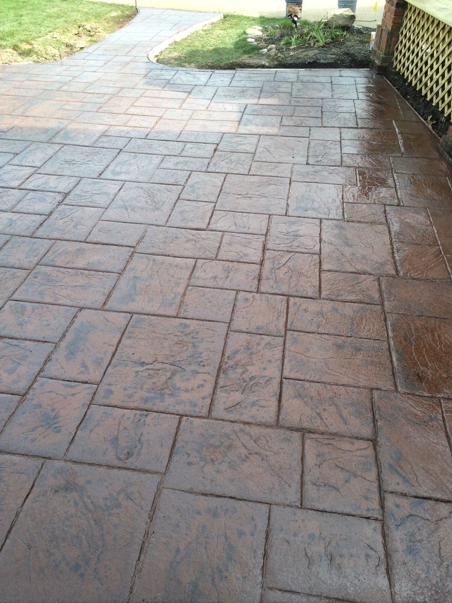 Stamped Concrete Installation for Lake Erie Companies in Grand River, OH