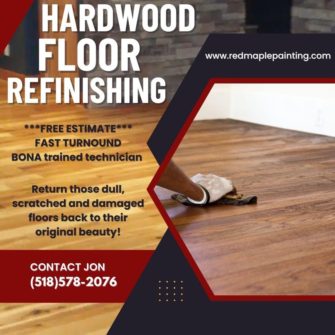  Hardwood Floor Refinishing for Red Maple Painting in Plattsburgh, NY