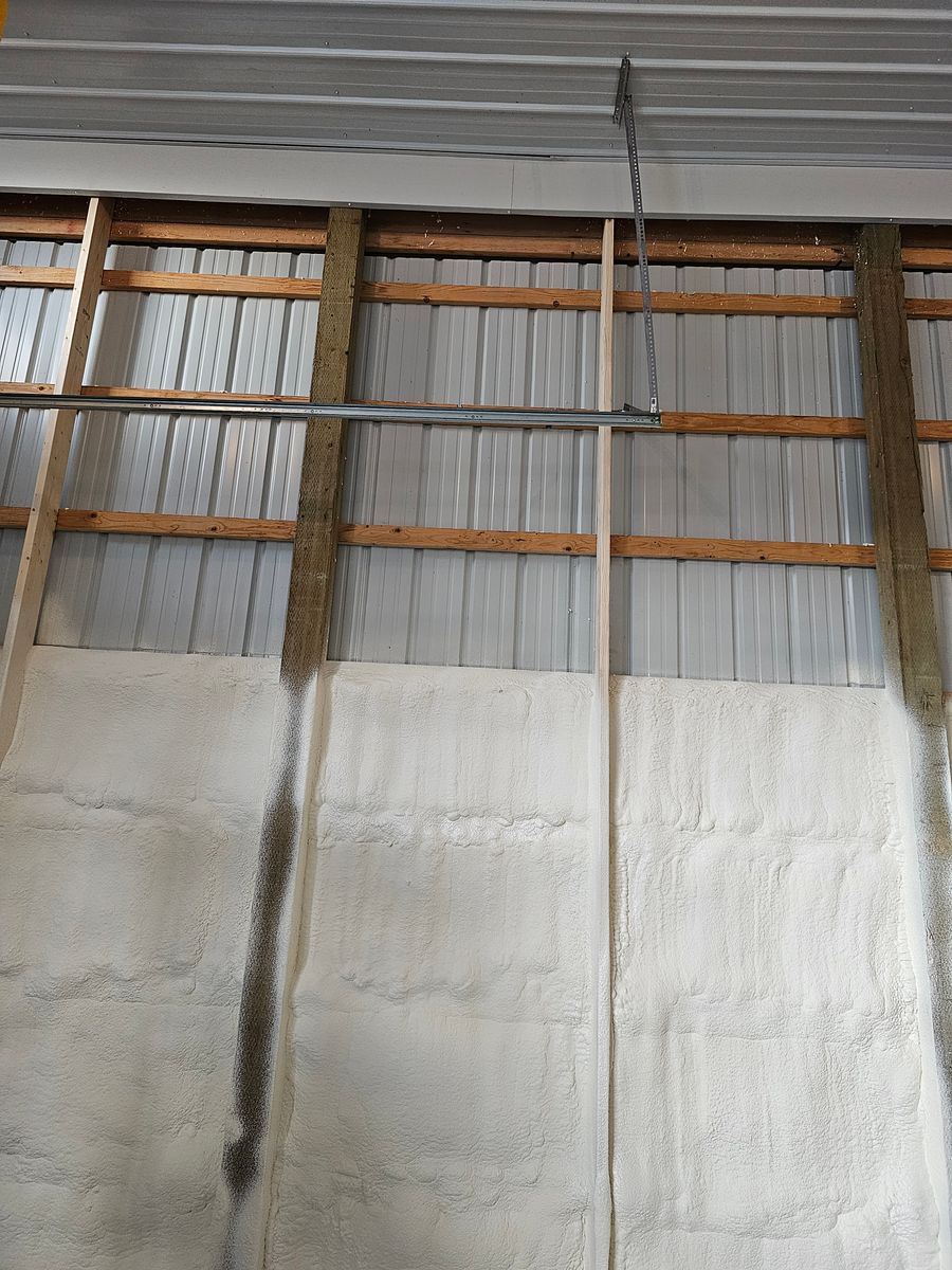 Spray foam insulation for Blue Mountain Construction in Roundup, MT