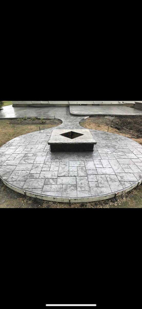 Stamped Concrete Installation for Lake Erie Companies in Grand River, OH