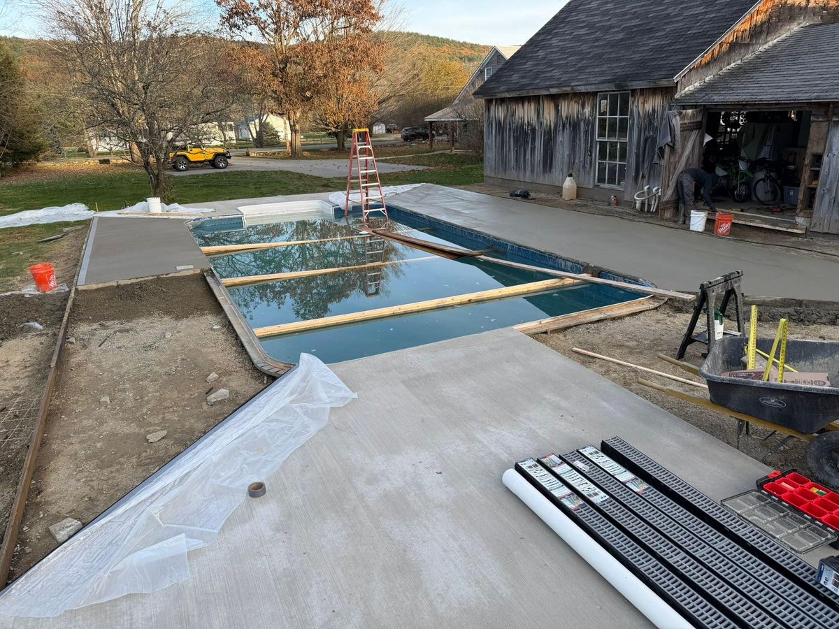 Concrete Slab Construction for Graham & Schriner Construction in Hinsdale, NH
