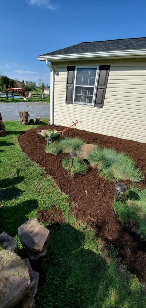 Mulch Installation for Jonathan A. Henne Property Services. in Hamburg, PA