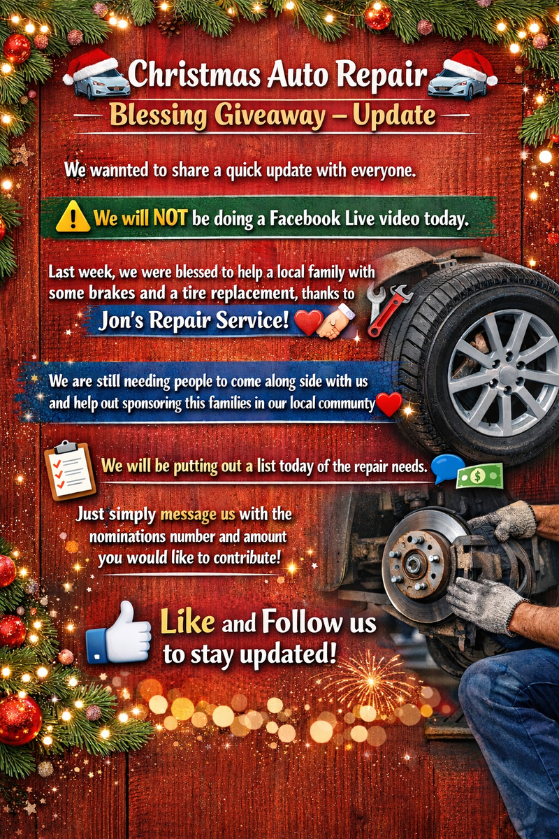 Vehicle Servicing for Jon's Repair Service in Elberton, GA