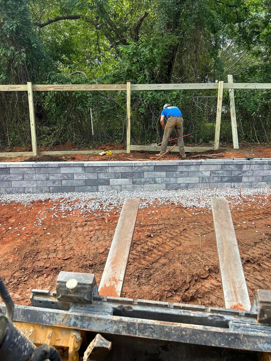 Retaining Wall for E&T Outdoor Pros in LaGrange, GA