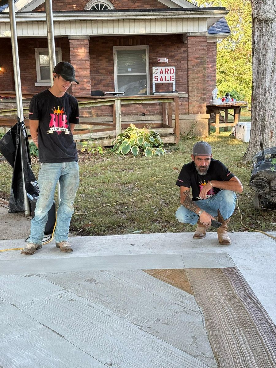 Full Depth Custom Carved Concrete for Whitfield Concrete Construction in Solsberry, IN