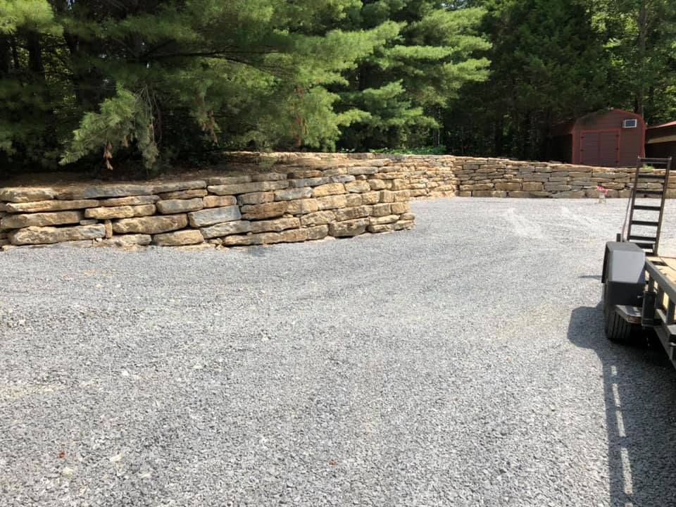 Natural Stone Retaining Walls for Berzett Excavating in Fayetteville, TN