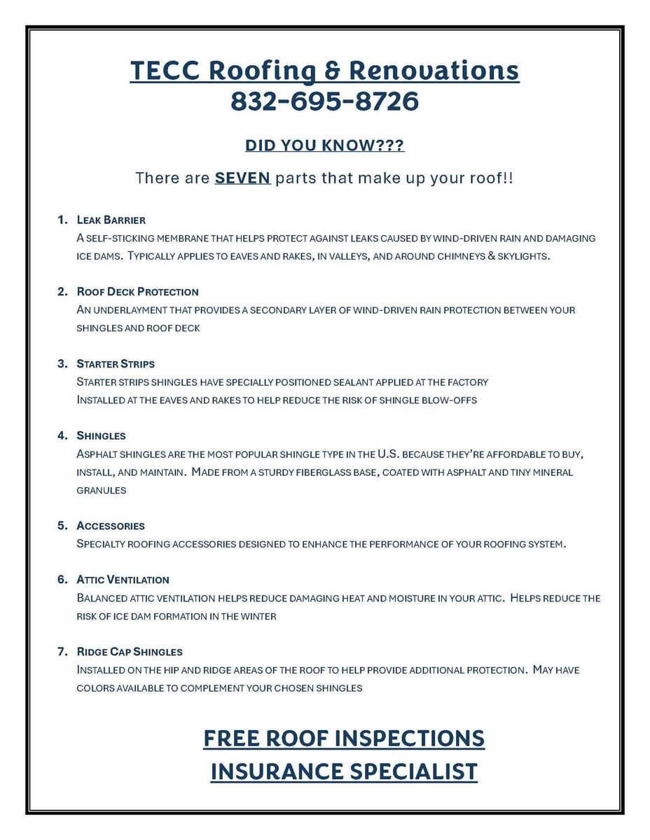 Commercial Services for TECC Roofing & Renovations in Harris County, TX