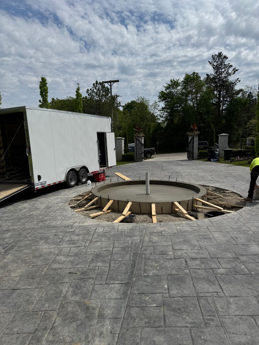 Stamped Concrete Installation for Elevated Concrete and Home Improvements in Belleville, MI