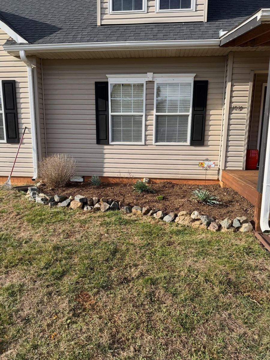 Mulching and pine needling for Holloway Yard Company in Greensboro, NC