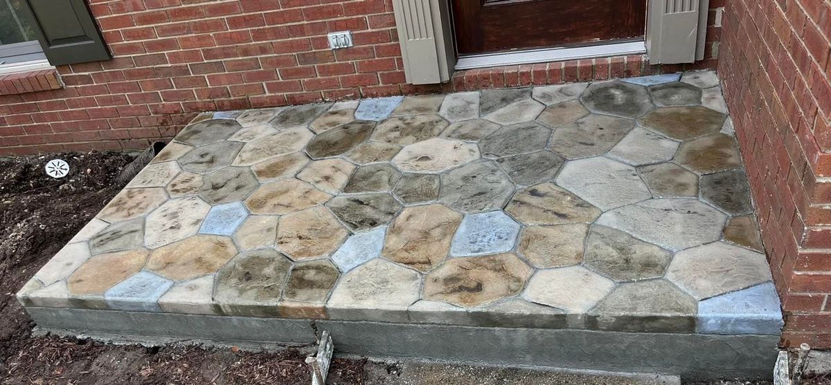 Stamped Concrete Installation for Tanenbaum Services & Concrete in Florence, KY