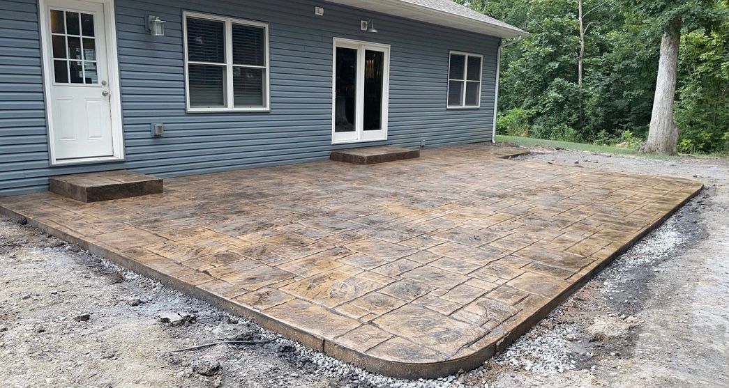 Stamped Concrete Installation for Fuentes Concrete Construction in Hammond, IN