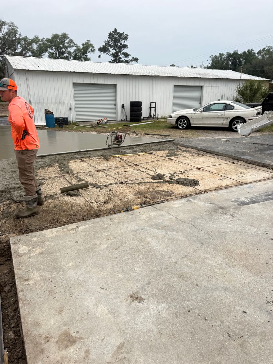 Concrete Slab Construction for Cameron Enterprises in Live Oak, FL