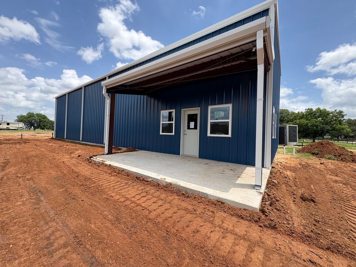 Metal Building Construction for Hernandez Masonry & Concrete LLC in Granbury, TX