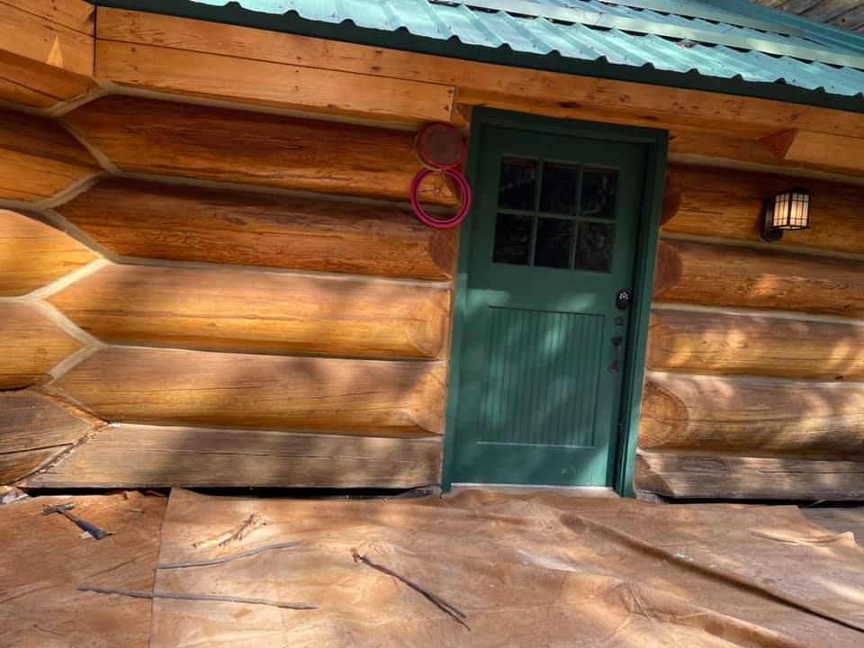 Sanding for True Blue Logworks LLC in Corvallis, MT