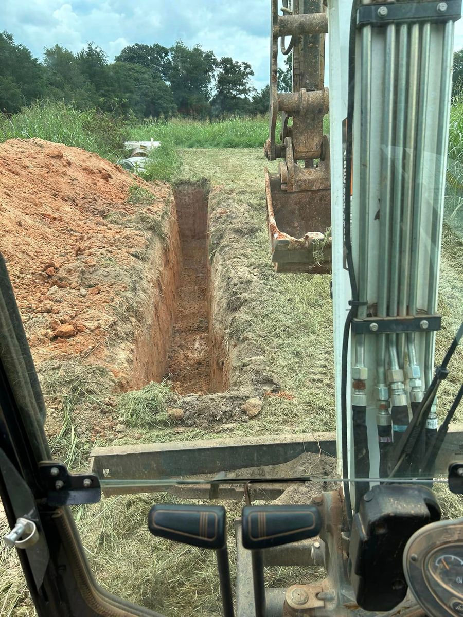 Trenching for JHC Excavation LLC in Hartwell, GA