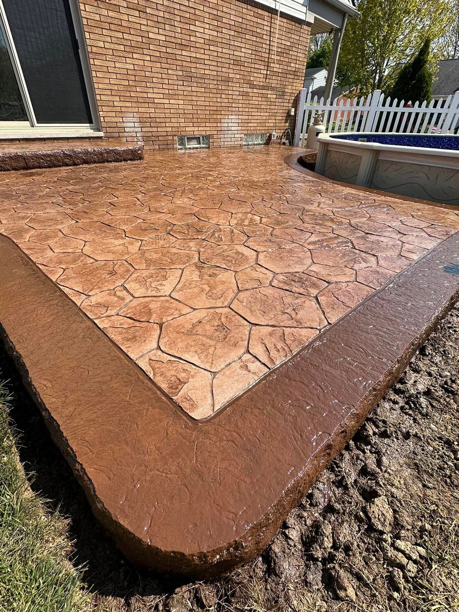 Stamped Concrete Installation for D.R. Concrete  in Lincoln Park, MI