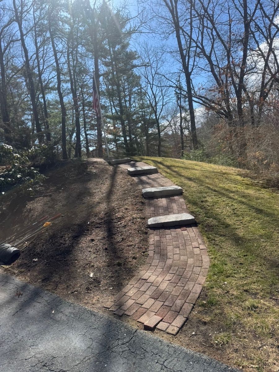 Patio installation for Powells Tree Service Inc. in Cape Cod, MA