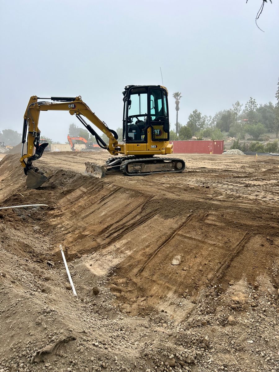 Foundation Digging for P&C Earth Works in Riverside County, CA