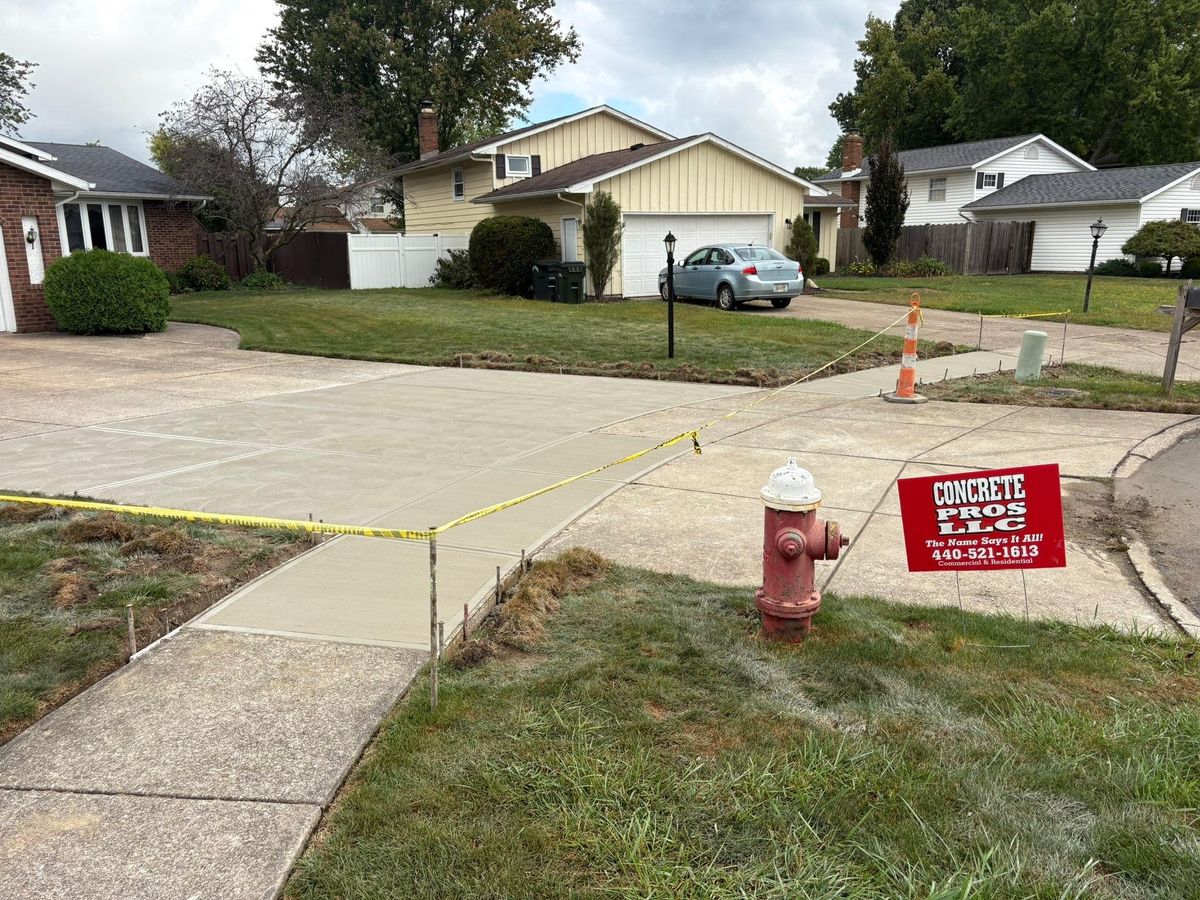 Driveway tear out and replacement for Concrete Pros, LLC in Lorain, OH