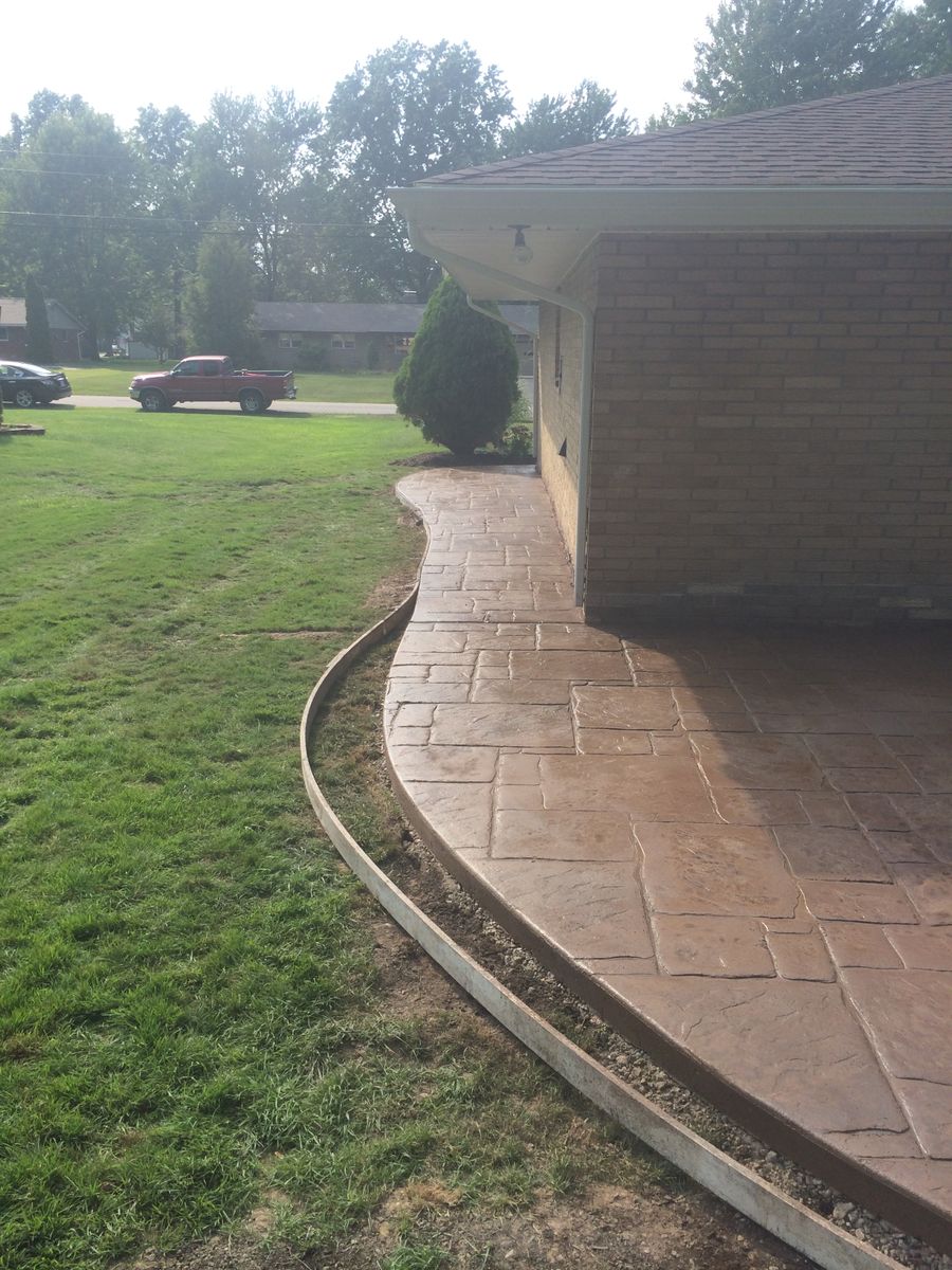 Stamped Concrete Installation for Lake Erie Companies in Grand River, OH