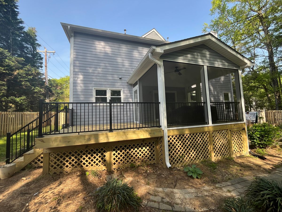 Screen Porch & Deck Installation for Hughes Builders LLC in Greensboro, NC
