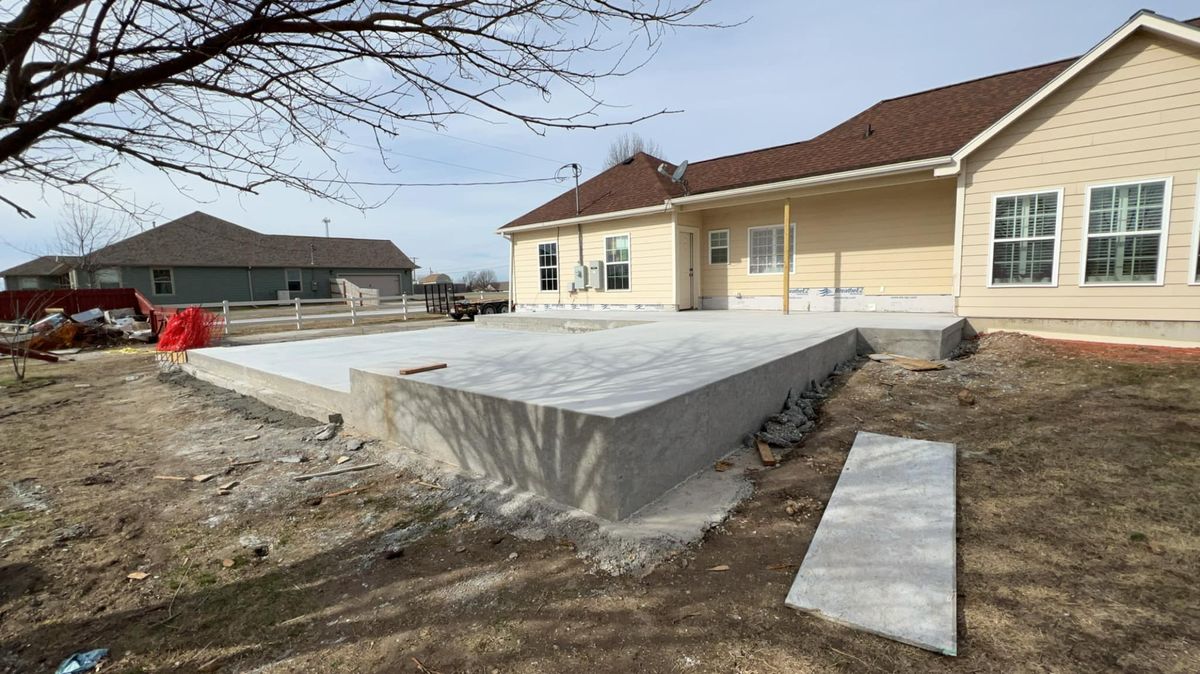 Concrete Slab Construction for Kain's Concrete in Springfield, MO