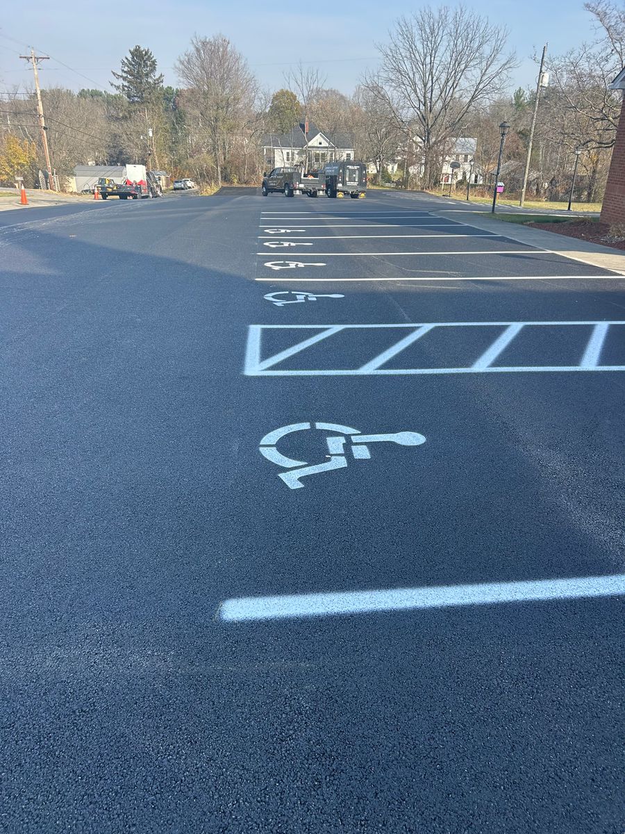 Line striping for James R Carter Paving in Roanoke, VA