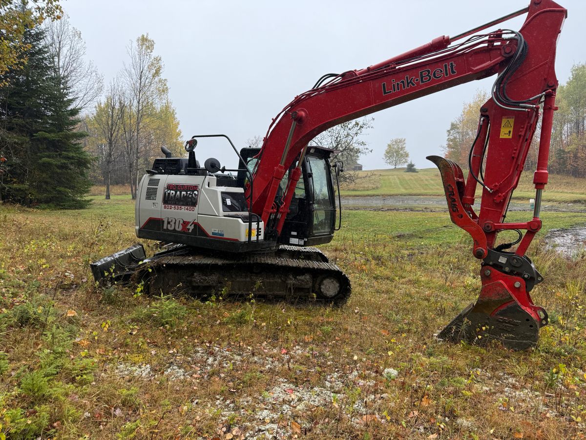 Foundation Digging for TBC Custom Trades in West Burke, VT