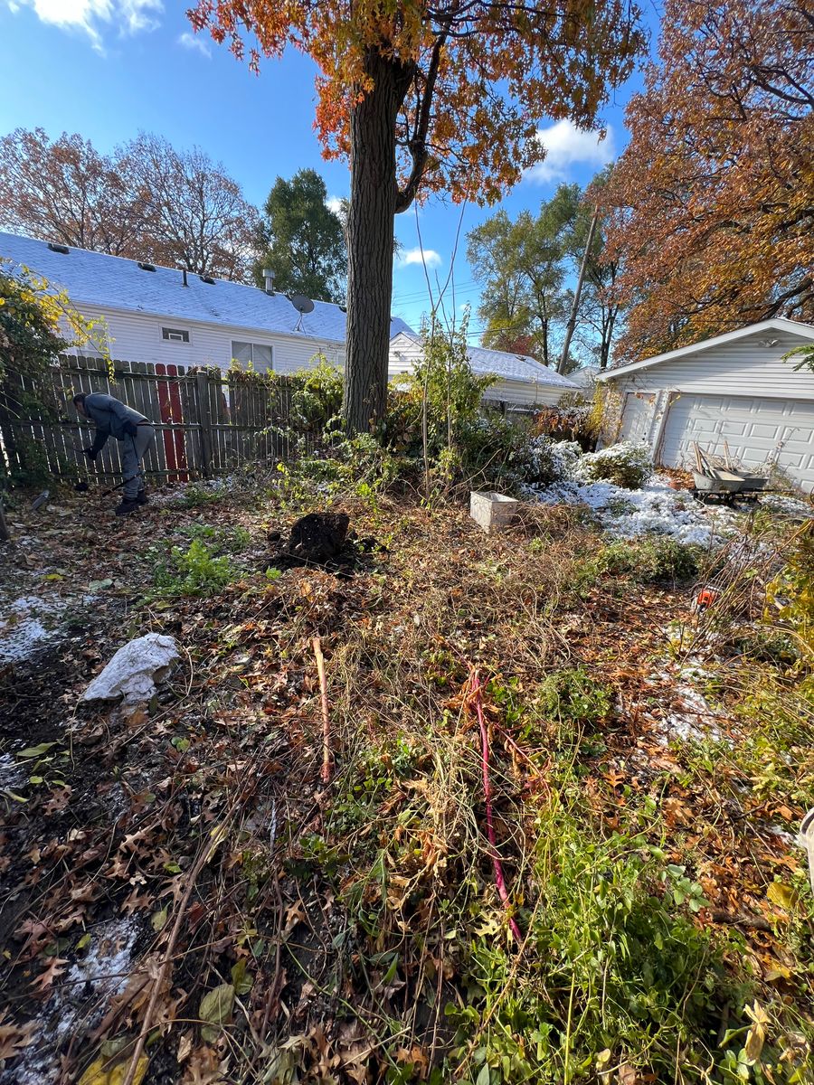 Land clearing for Alltimate Outdoor Services in Warren, MI