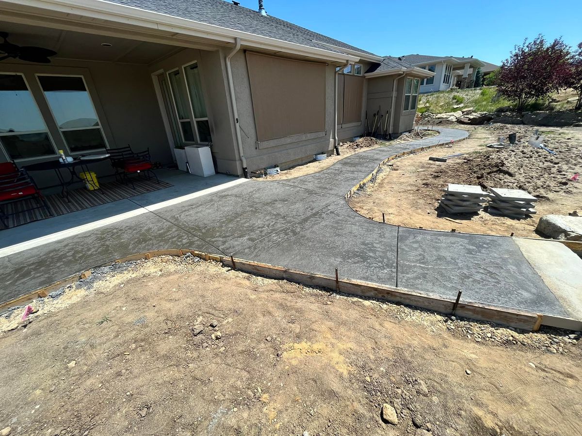 Stamped Concrete Installation for AMF Concrete Construction in Boise, ID